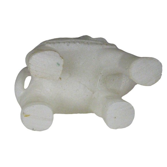 White Elephant Figurine Asian 5 In Resin Trunk Tusks Chinese Character STAIN - Picture 9 of 12